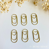 Large Jumbo Heart Paper Clips (Rose Gold/Gold)