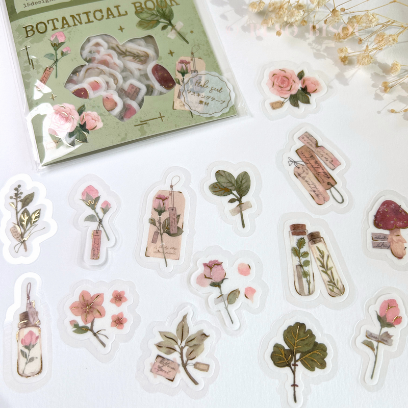 Gold-Foiled Botanical Plant Lovers Flake Stickers