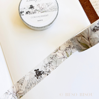 Grey Floral Vintage Cottage Washi Tape (Cordialement)