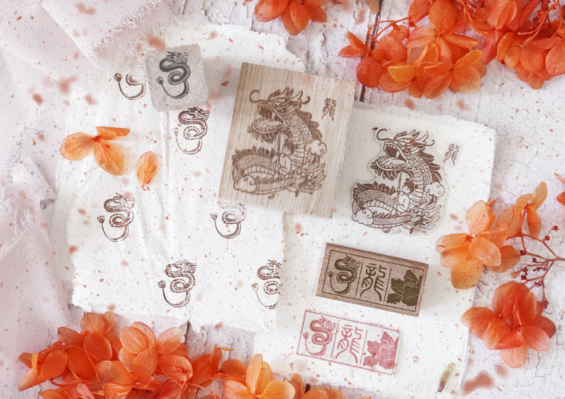 NEW LIMITED EDITION - Black Milk Project Dragon & Peony Rubber Stamp
