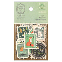 Antik Piac Vintage Style Postage Flake Stickers (Green)