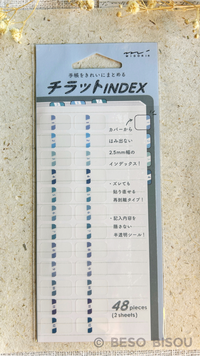 Midori Chiratto Removable Small Index Tabs - Numbered Blue