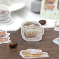 Gold-Foiled Animal Latte Art Flake Stickers
