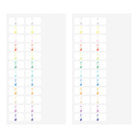 Midori Chiratto Removable Small Index Tabs - Numbered Rainbow