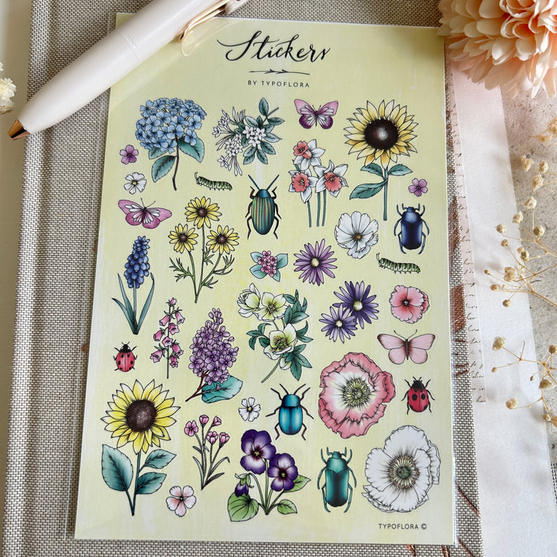 Typoflora - Summer Flowers Lovers Sticker Sheet