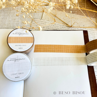 Carmel Brown Grid Washi Tape