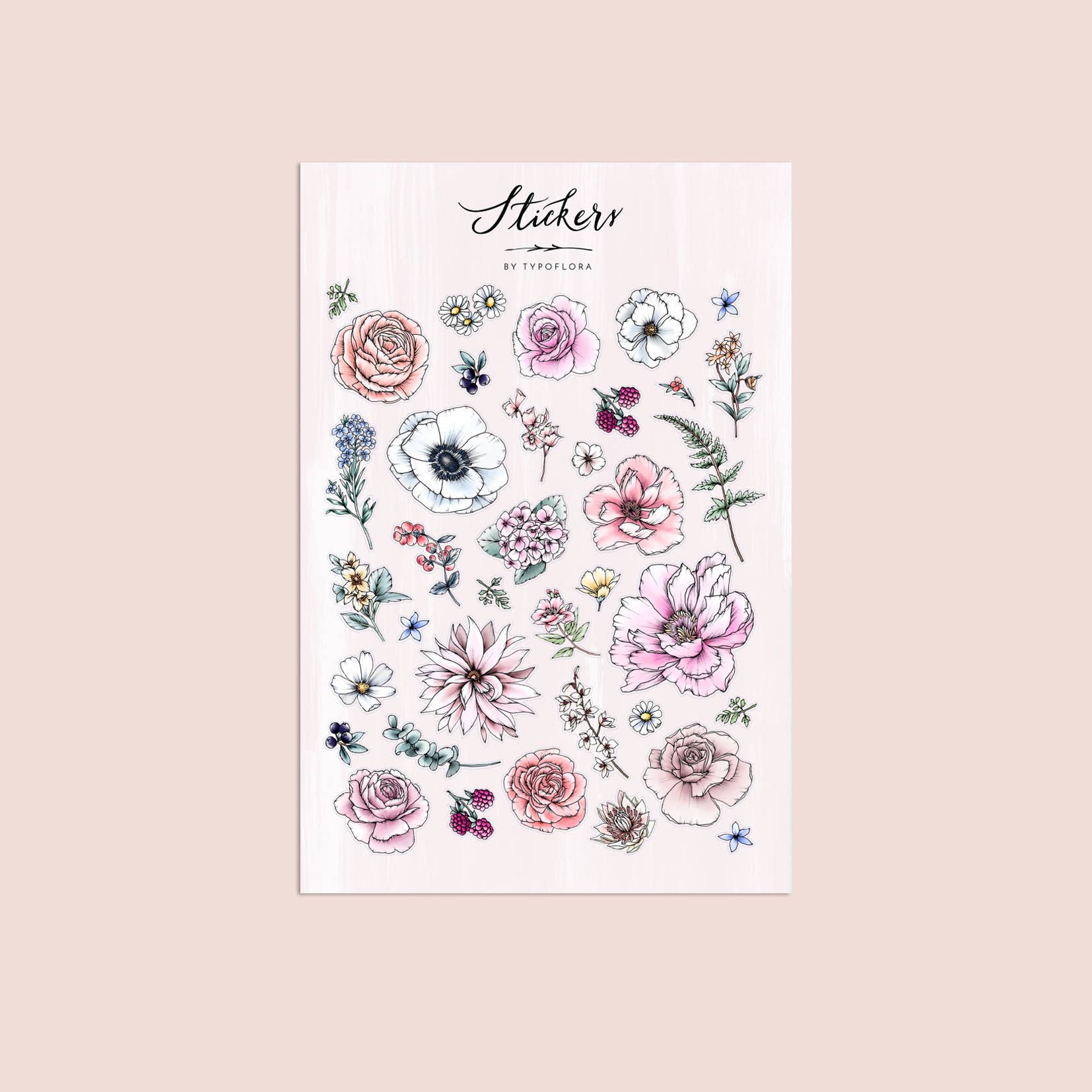Typoflora - SPRING FLOWER LOVERS | Sticker Sheet