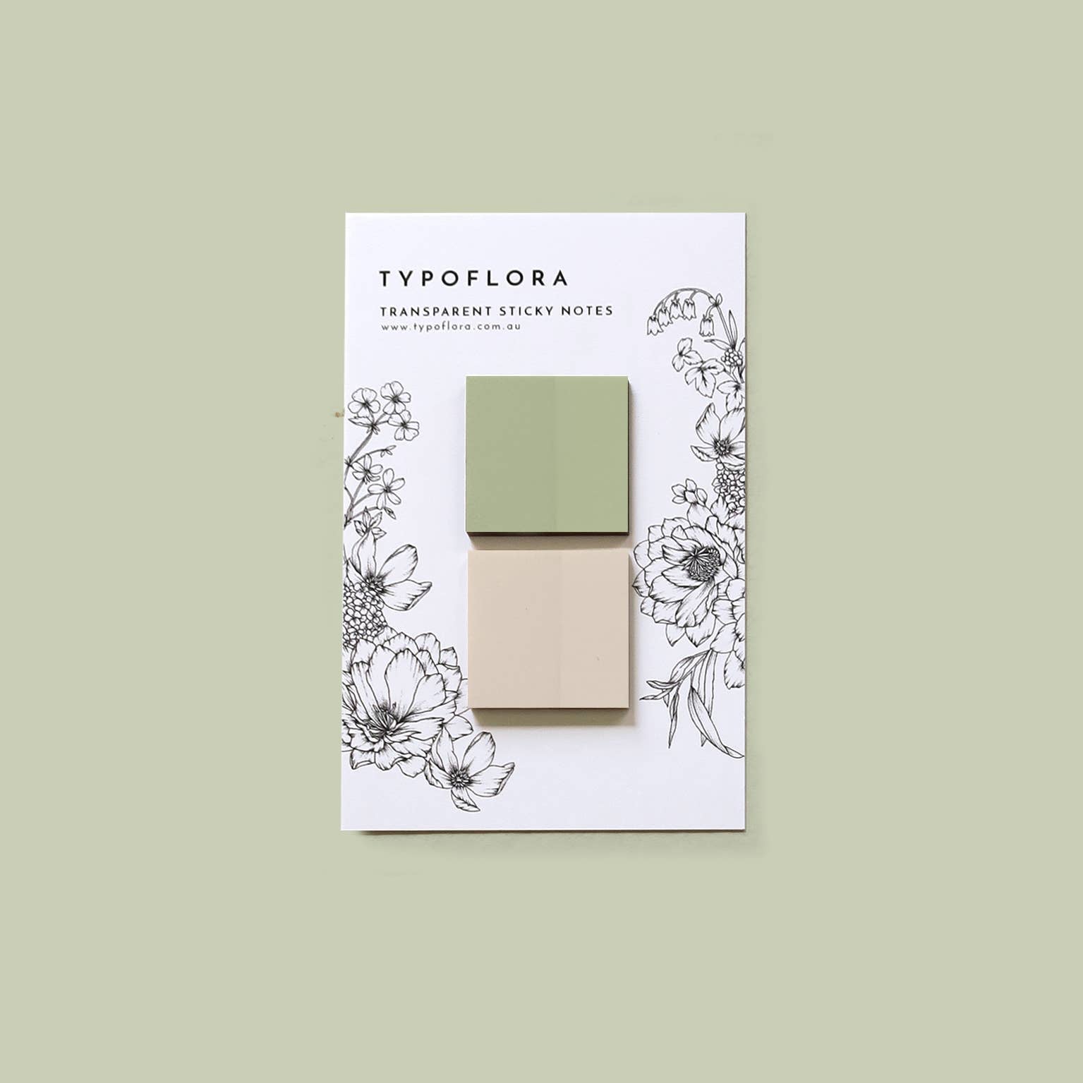 Typoflora - SAGE & CREAM | Sticky Notes
