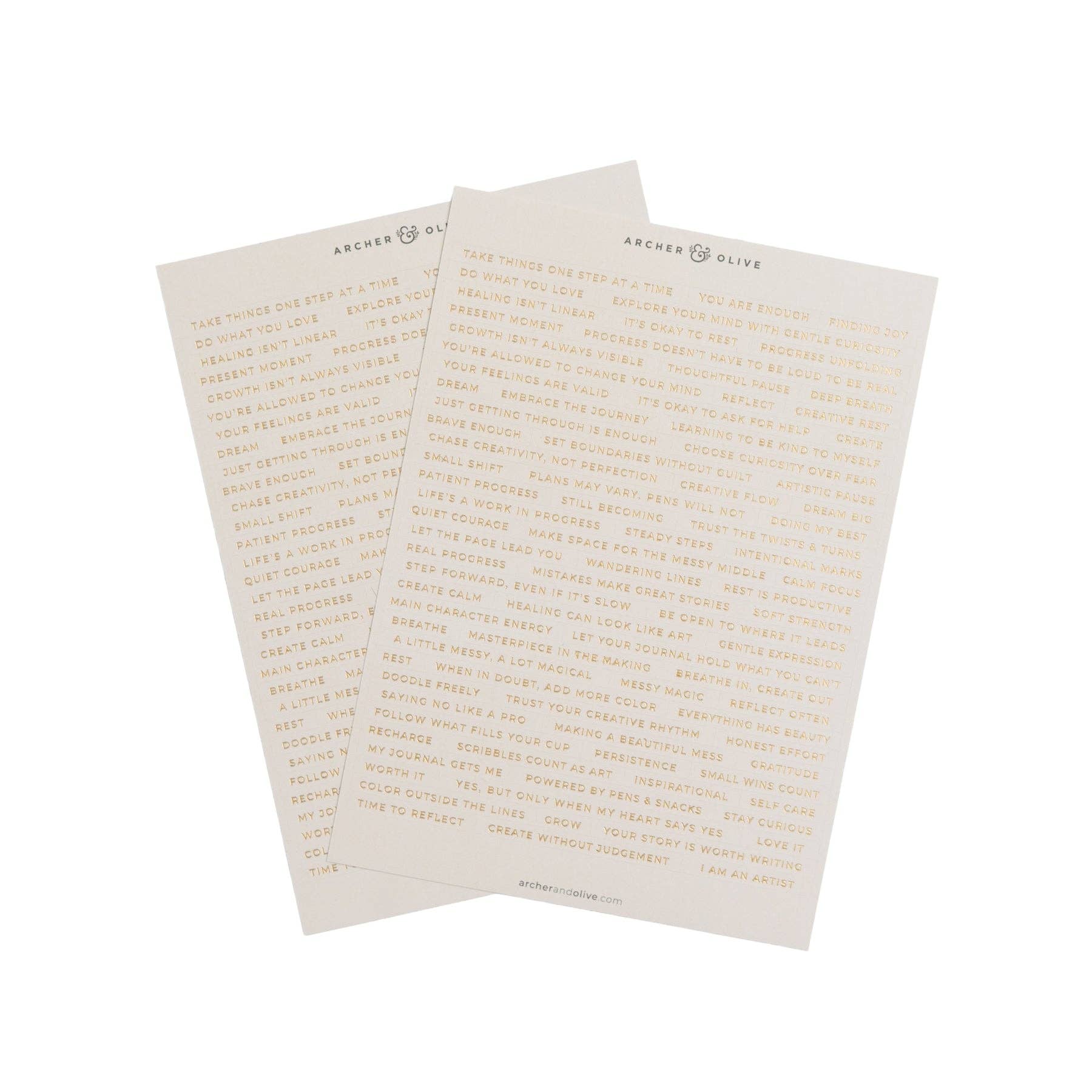 Archer and Olive - MOTIVATIONAL WORDS STICKERS (Soft Nature) | Sticker Set