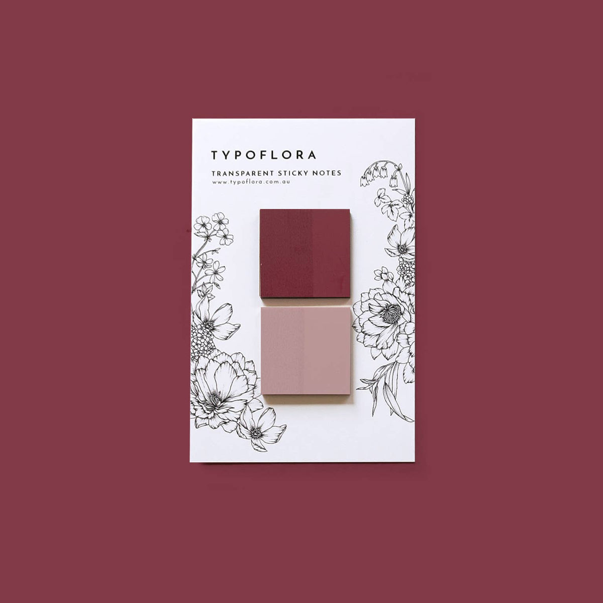 Wine Sticky Notes Typoflora - WINE & PLUM | Sticky Notes – Beso Bisou