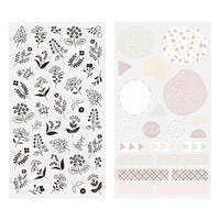 Midori - BLACK & WHITE FLOWER STICKERS (2 sheets)