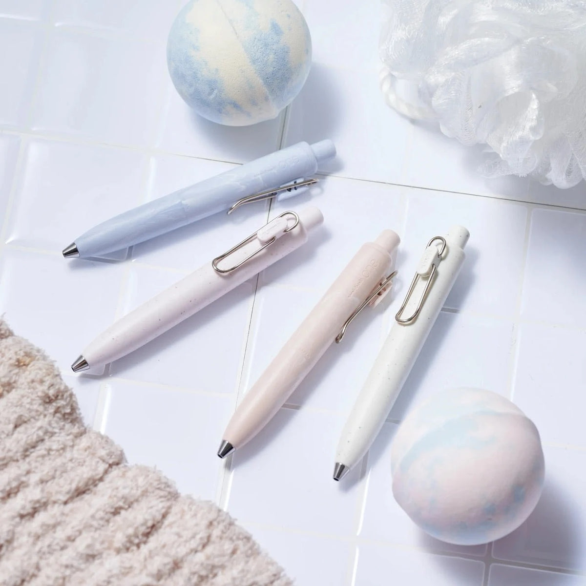 Uniball One P Gel Pen Bath Bomb Colors - O.38 & 0.5 mm Black Ink