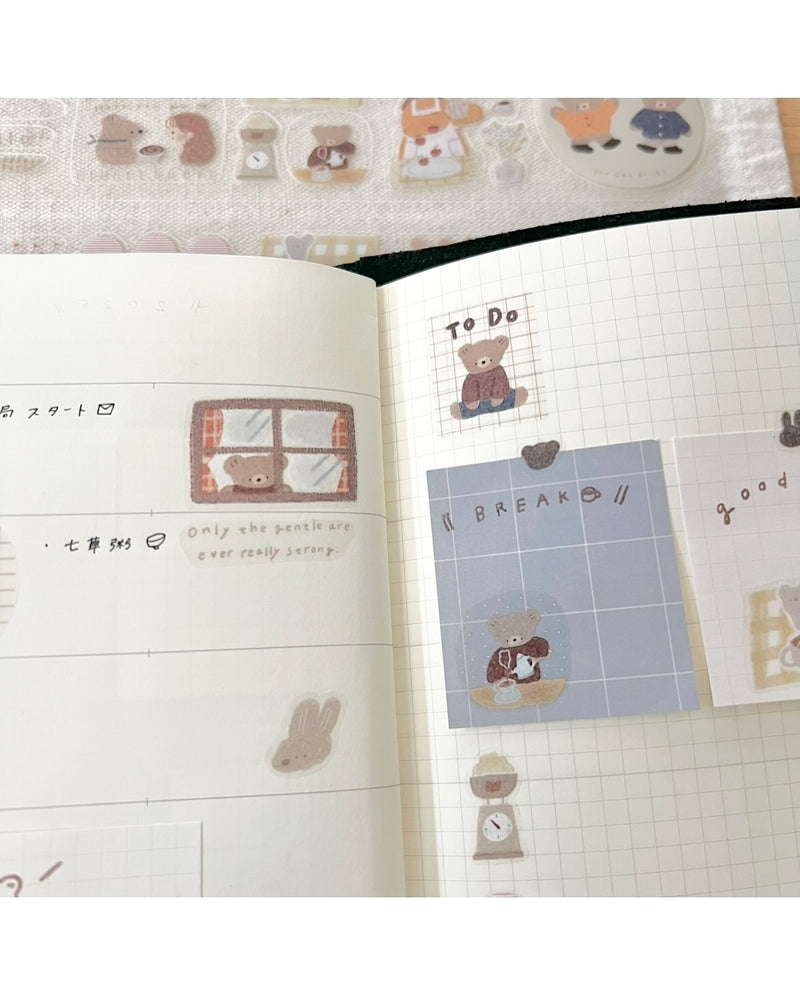 Ranmyu - BEAR'S DIARY | Kiss-Cut PET Tape