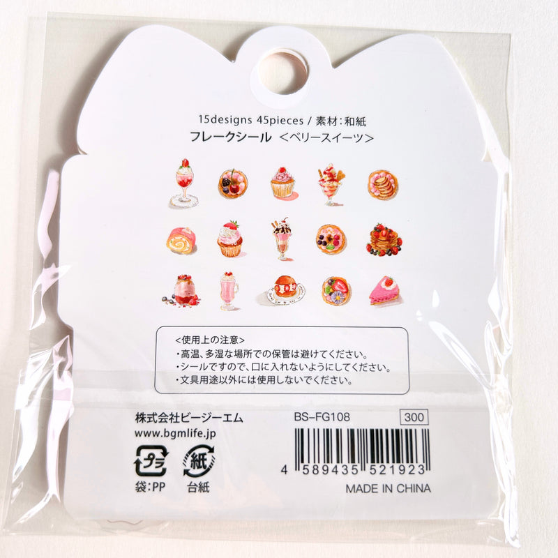 Gold-Foiled Berry Treats Dessert Flake Stickers