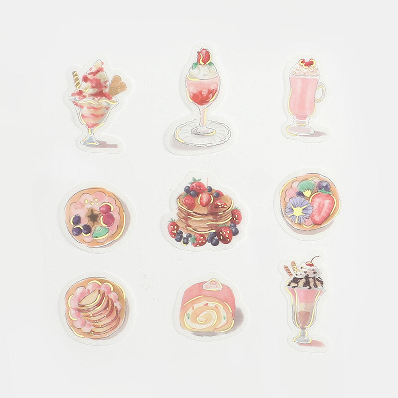 Gold-Foiled Berry Treats Dessert Flake Stickers