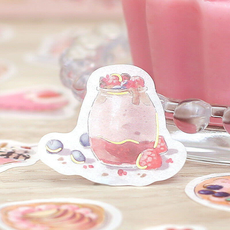Gold-Foiled Berry Treats Dessert Flake Stickers