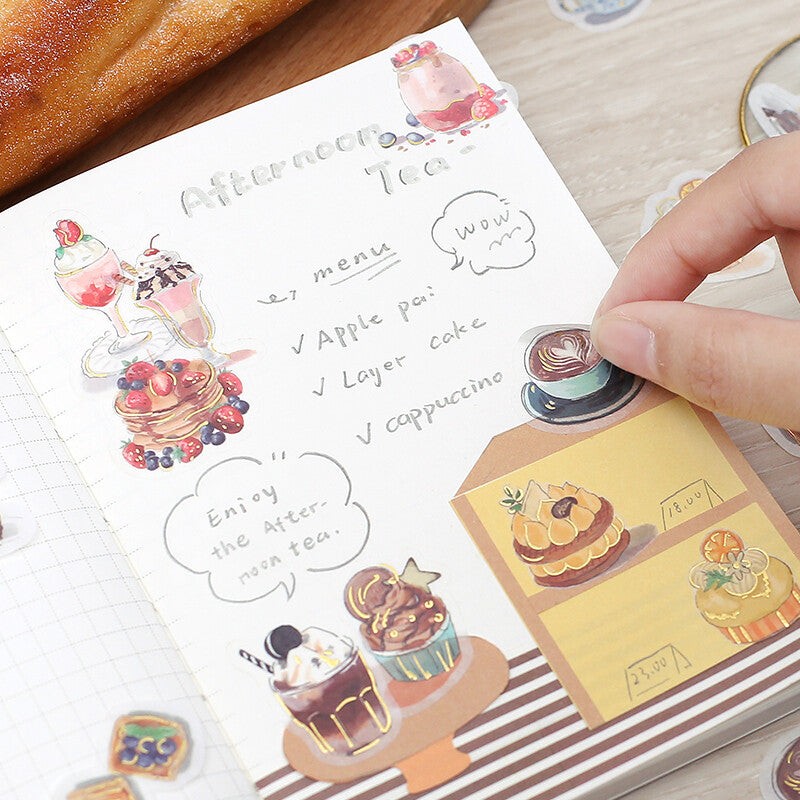 Gold-Foiled Berry Treats Dessert Flake Stickers