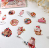 Gold-Foiled Berry Treats Dessert Flake Stickers