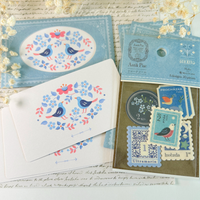 Blue Birds Mini Greeting Notecard Set