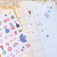 Kyowa - Birds & Flowers Die Cut Washi Stickers (4 Sheets)