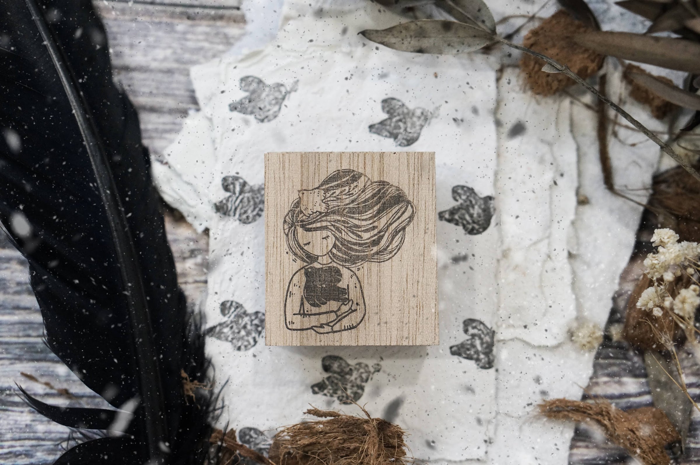 Black Milk Project - "Bird Comforter" Rubber Stamp