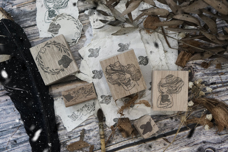 Black Milk Project - Birds Wreath Rubber Stamp