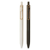 Uniball One Gel Pen in Black and Off-White With Rose Gold Clip - 0.38 mm & 0.5 mm (Black Ink)