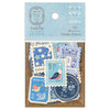 Antik Piac Vintage Style Postage Flake Stickers (Blue)