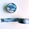 BGM - Japanese Blue Wave Silver-Foiled Washi Tapes | 15 mm or 5 mm