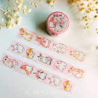 BGM - Gold-Foiled Bunnies Pink Washi Tape