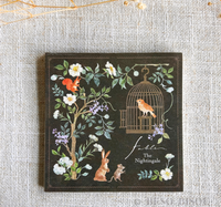 Forest Animals Washi Paper Memo Pad "The Nightingale"