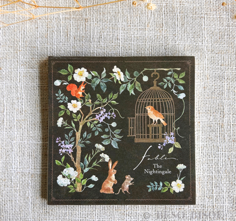 Nuku - Forest Animals Washi Paper Memo Pad "The Nightingale"