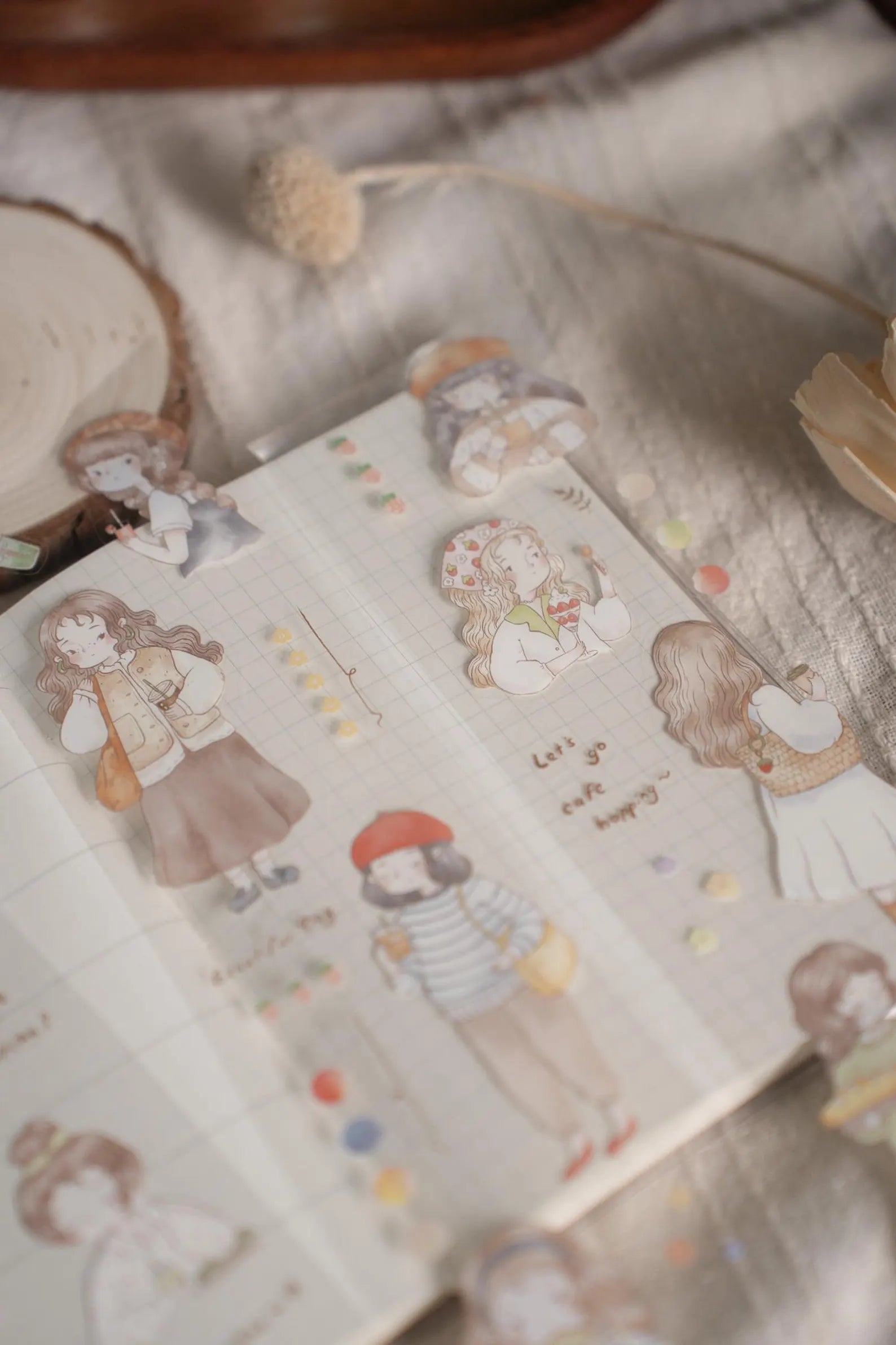 Sho Little Happiness - LET'S GO CAFE HOPPING | Kiss-Cut PET Tape