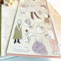 Casual Girls Journal Deco Sticker Sheet