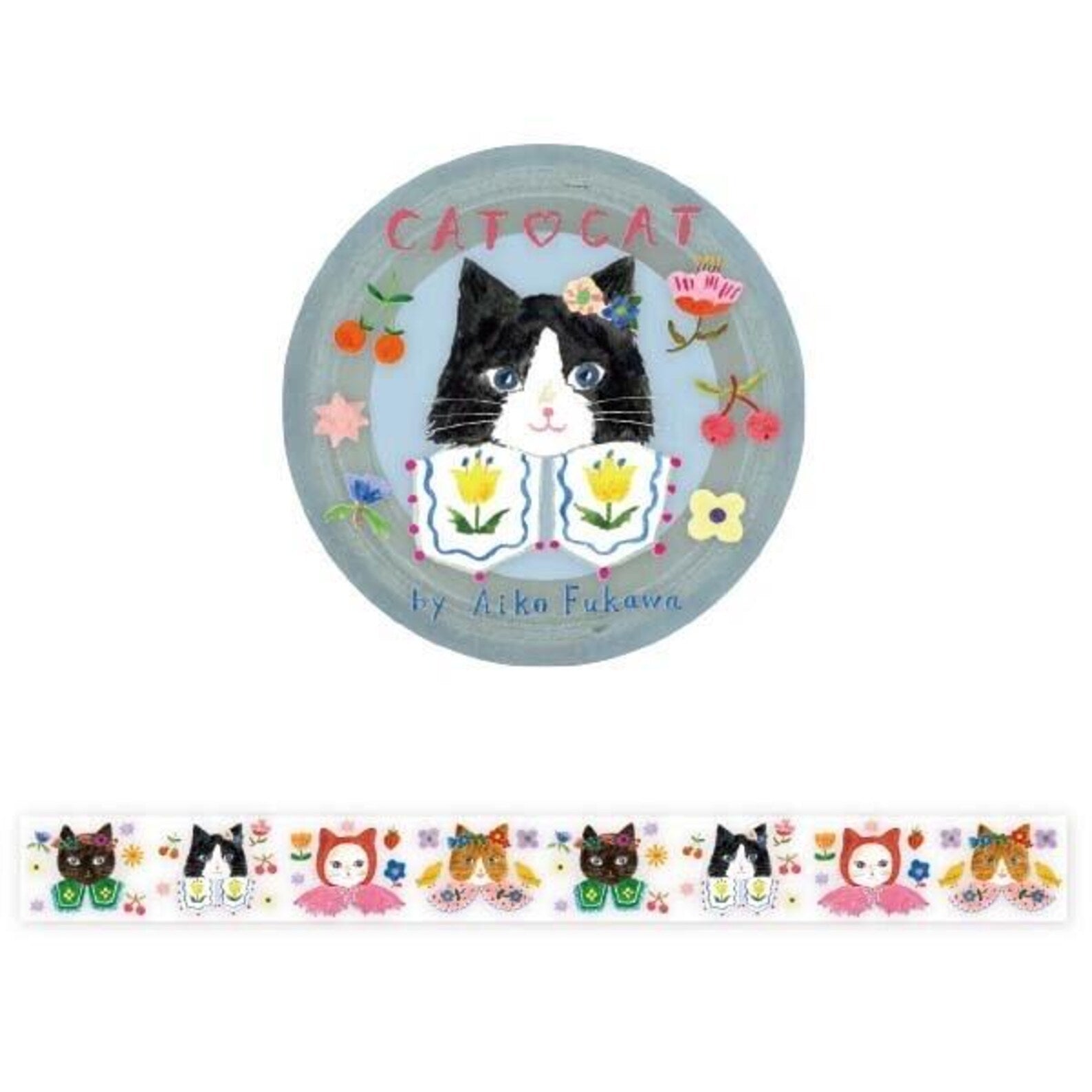Cozyca x Aiko Fukawa - CAT CAT | Clear Washi Tape