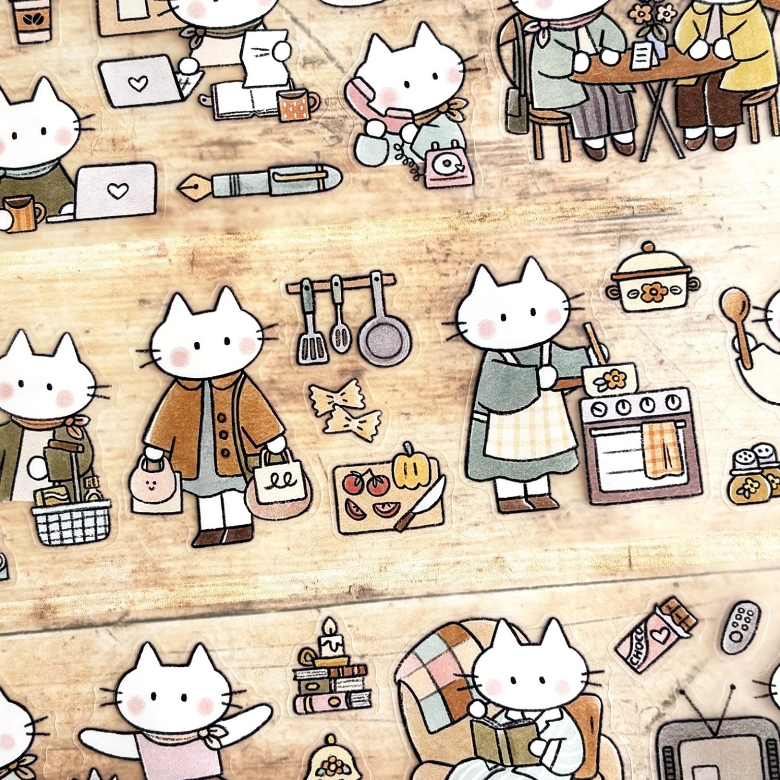 Miso Paper x Cat Collage Club - DAY IN THE LIFE | Kiss-Cut PET Tape