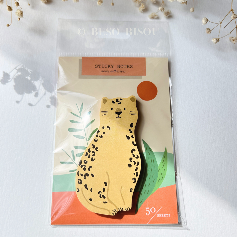 Girl of All Work - Cheetah Die Cut Sticky Notes