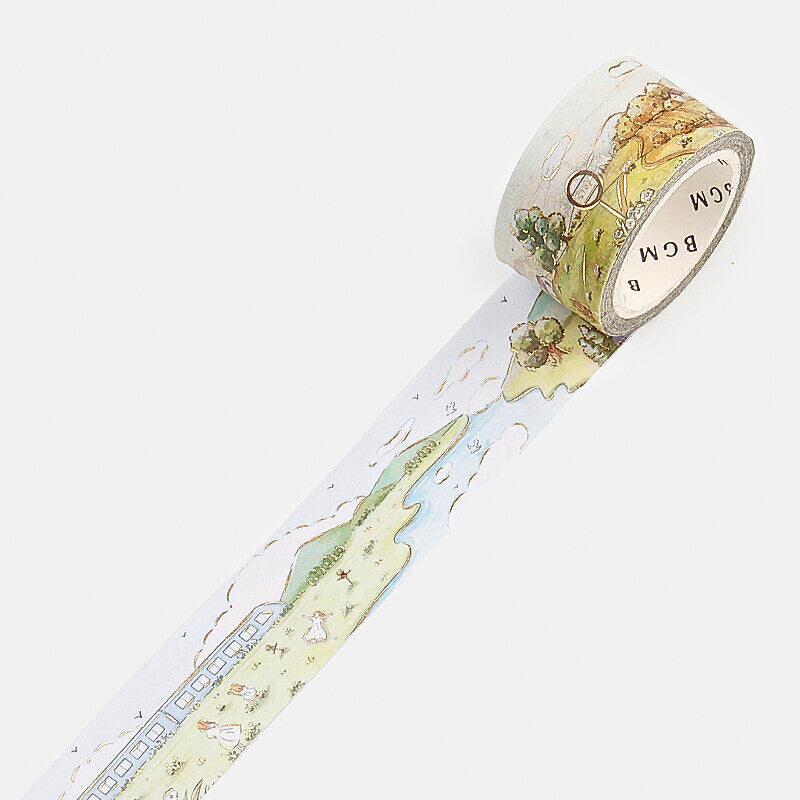 BGM - Gold-Foiled Countryside Train Ride Washi Tape