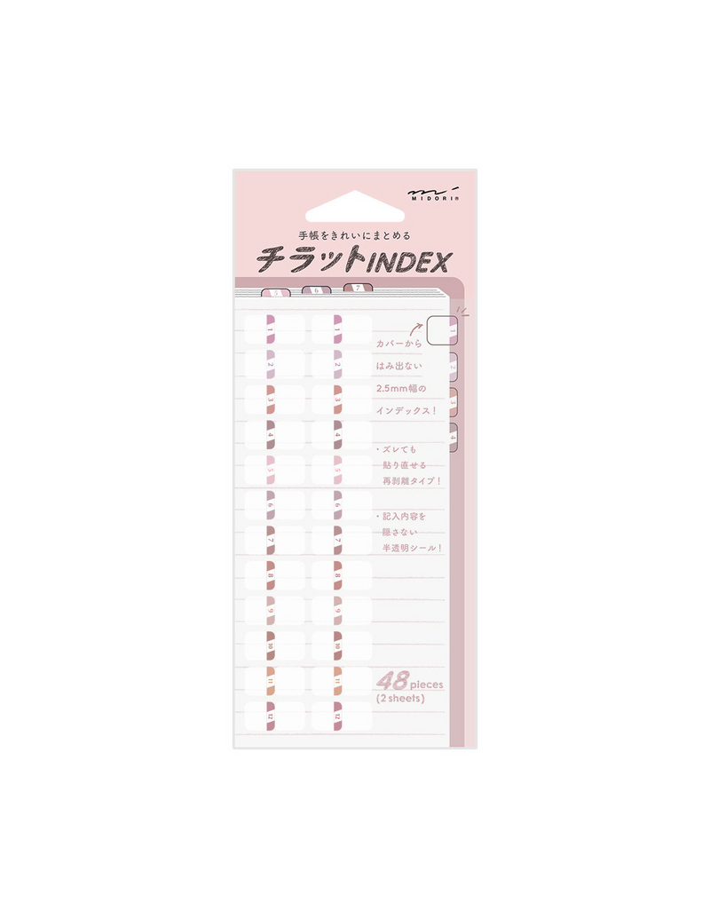 Midori Chiratto Removable Small Index Tabs - Pink