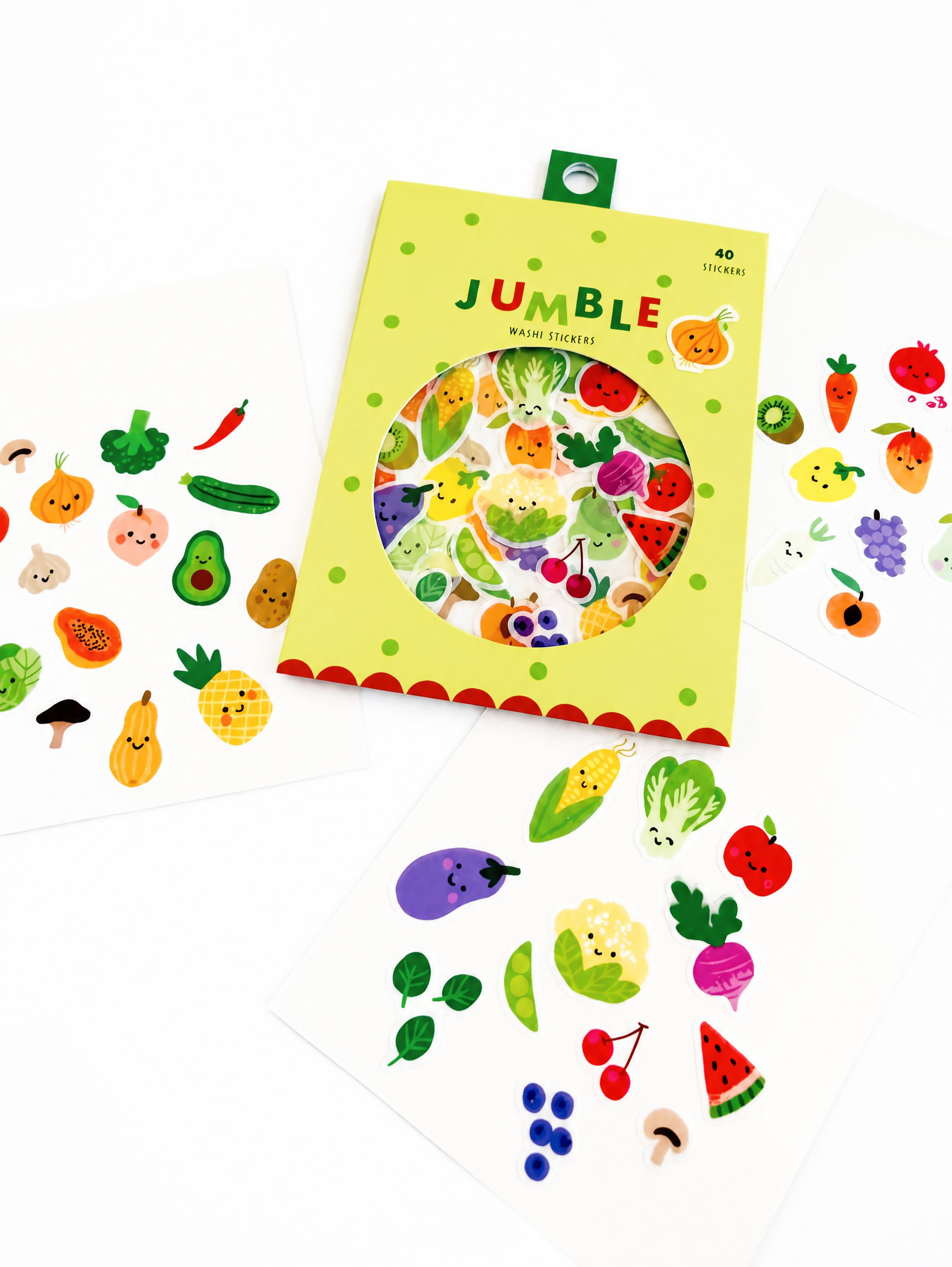 Girl of All Work - FRESH PRODUCE | Jumble Washi Stickers