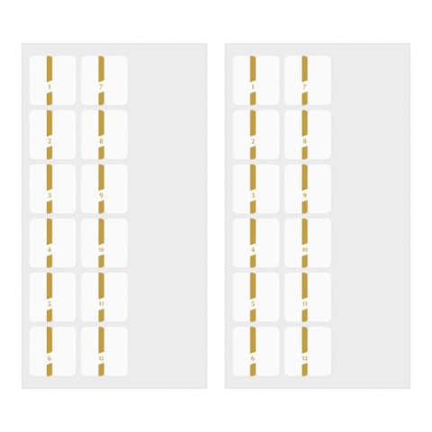 Midori Chiratto Removable Large Index Tabs - Numbered Gold