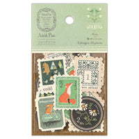 Nuku - Antik Piac Vintage Style Postage Flake Stickers (Green)