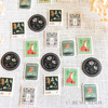 Nuku - Antik Piac Vintage Style Postage Flake Stickers (Green)
