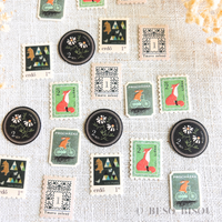 Antik Piac Vintage Style Postage Flake Stickers (Green)