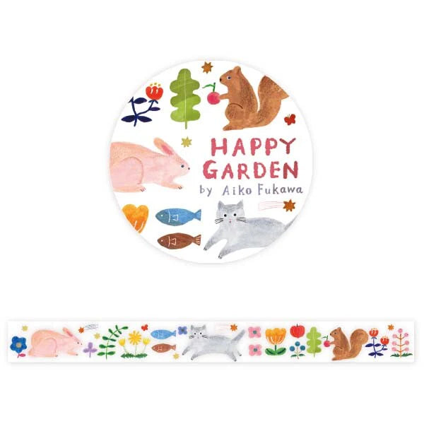 Cozyca x Aiko Fukawa - HAPPY GARDEN | Clear Washi Tape