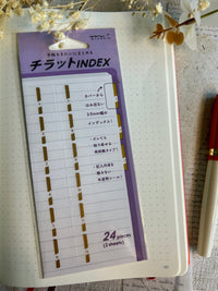 Midori Chiratto Removable Large Index Tabs - Numbered Gold