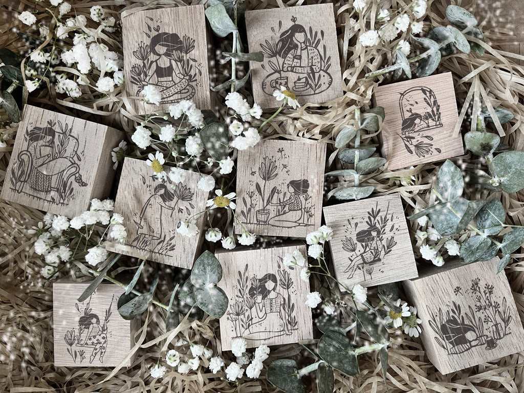 Black Milk Project - FLOWER STALK GIRL (Monochrome Series) | Rubber Stamp