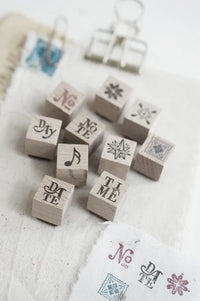 Black Milk Project mini planner icon rubber stamps with stamped icons