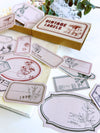 Vintage Labels Sticker Ephemera in Natural Motifs (60 pieces)