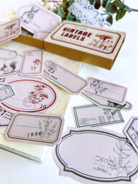Vintage Labels Sticker Ephemera in Natural Motifs (60 pieces)